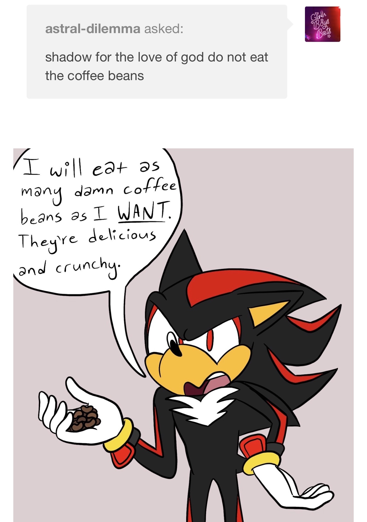 Detail Shadow The Hedgehog Coffee Beans Nomer 3