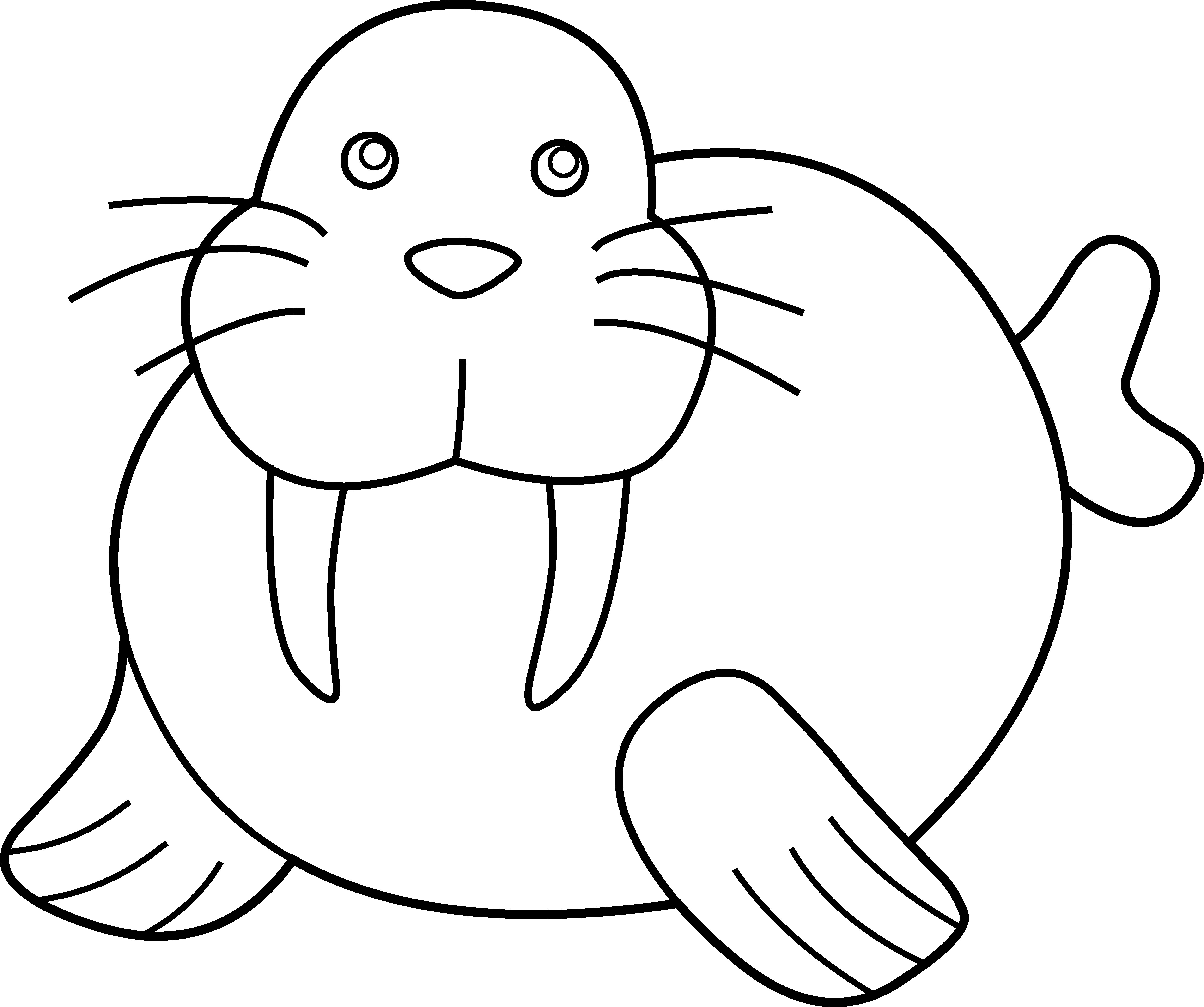 Detail Walrus Black And White Clipart Nomer 37