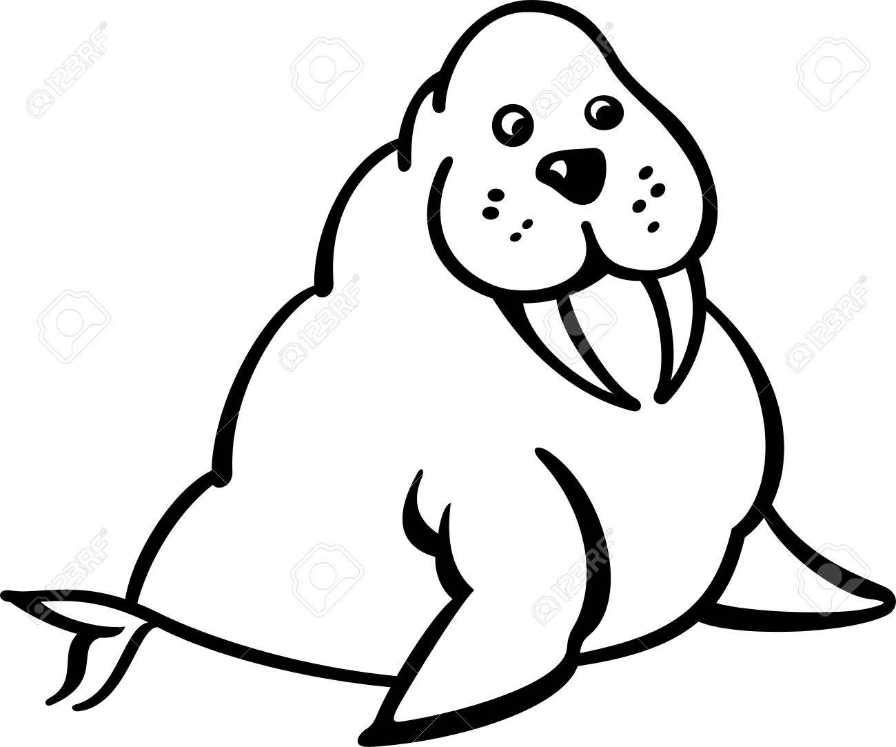 Detail Walrus Clipart Black And White Nomer 37