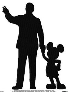 Walt And Mickey Statue Silhouette - KibrisPDR