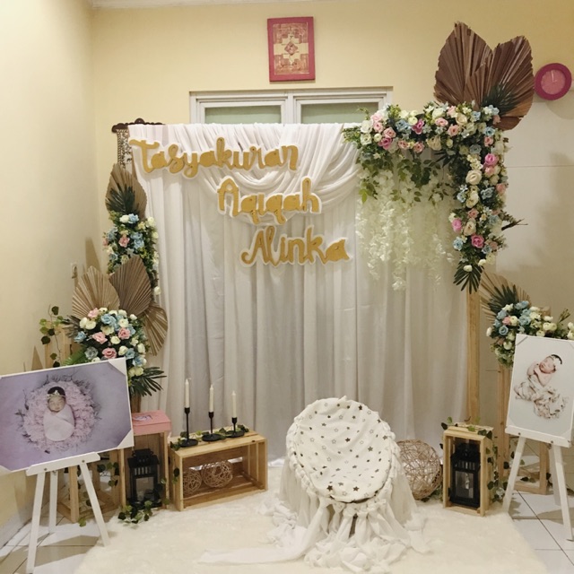 Detail Backdrop Aqiqah Simple Nomer 2