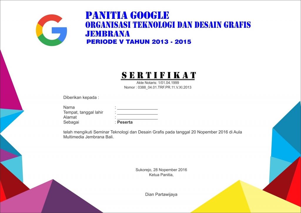 Detail Backgroun Sertifikat Nomer 16