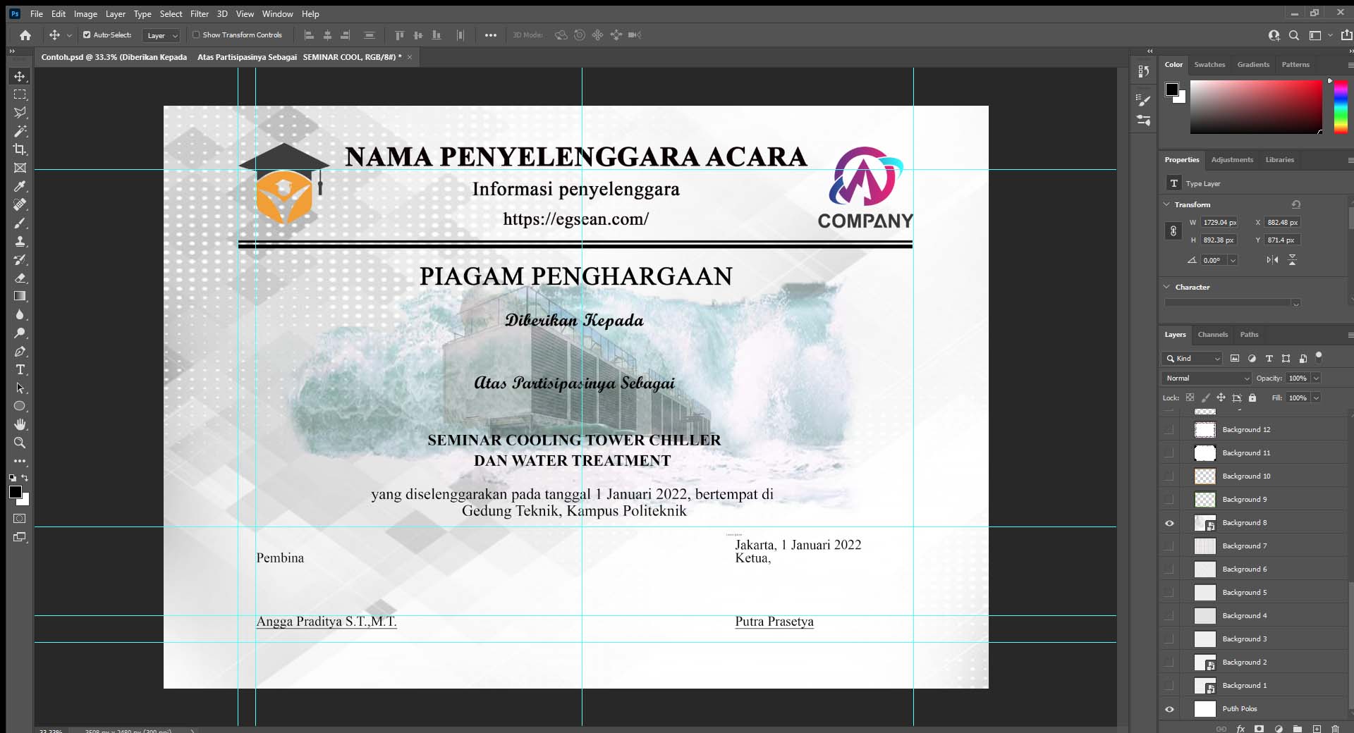 Detail Backgroun Sertifikat Nomer 31