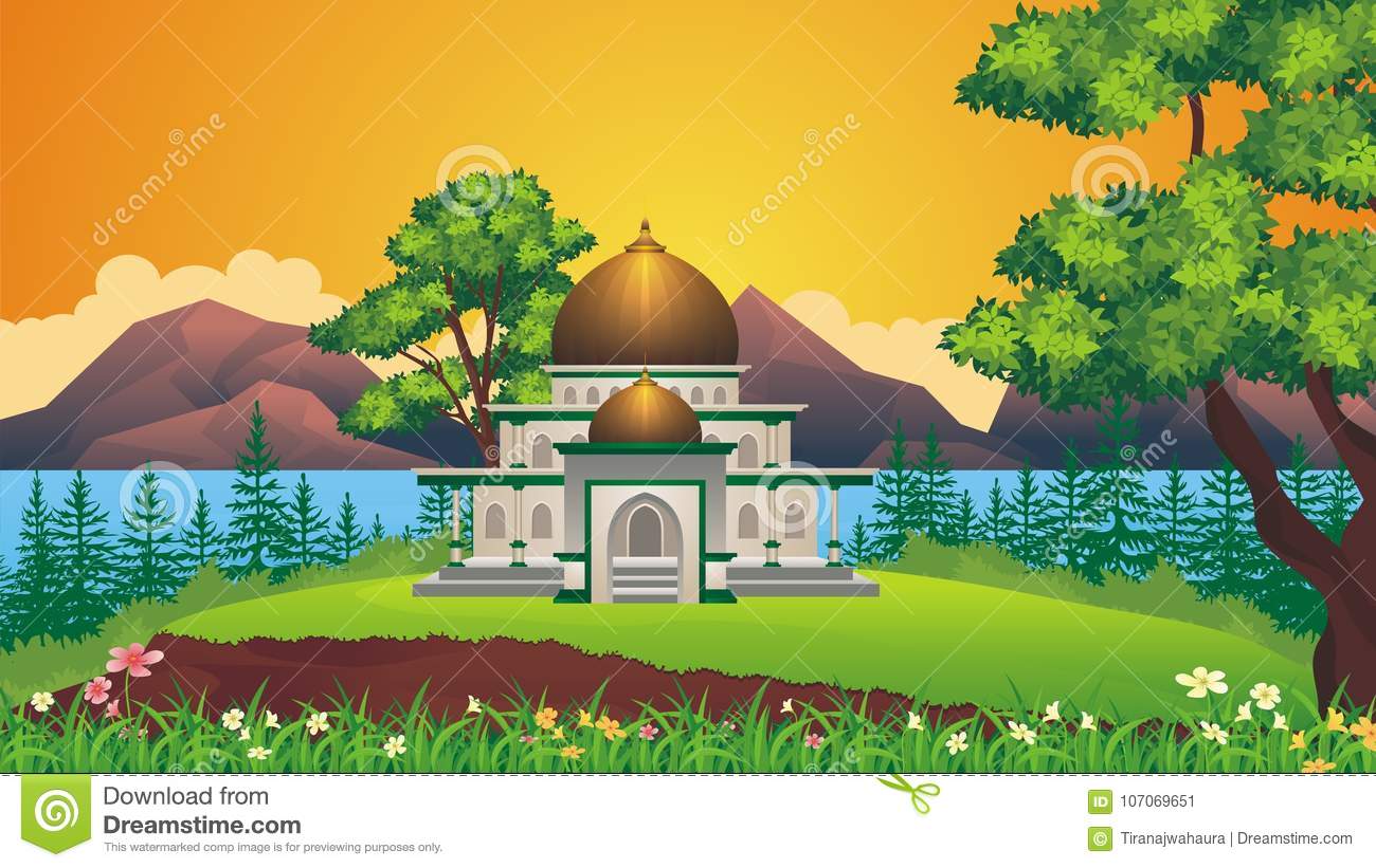 Detail Background Animasi Masjid Nomer 18