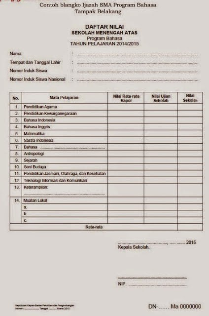 Detail Download Blangko Ijazah Paket C Kosong Nomer 35