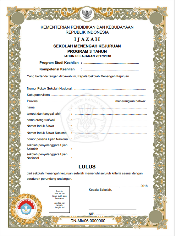 Detail Download Blangko Ijazah Sma Kosong Word Nomer 2