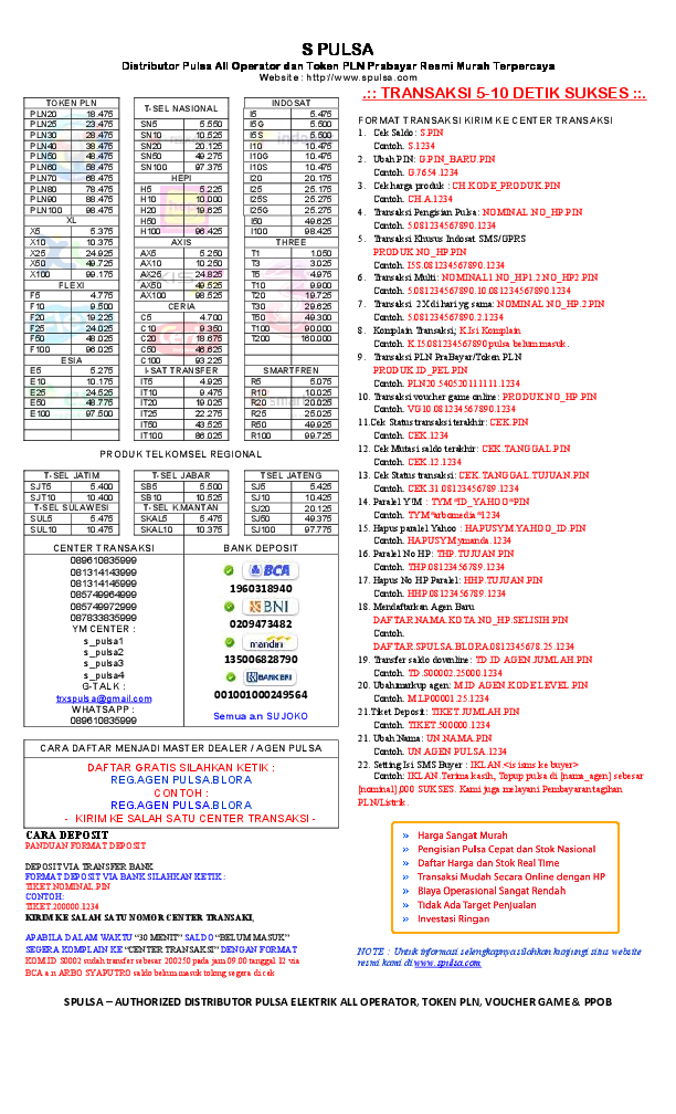 Detail Download Brosur Pulsa Excel Nomer 23