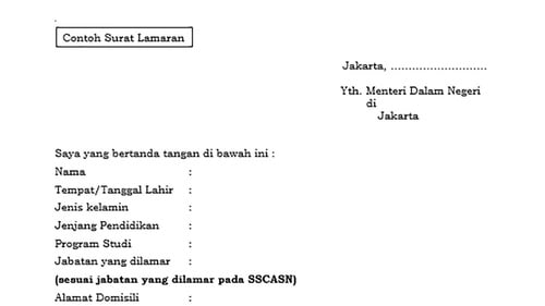 Download Contoh Surat Lamaran Cpns - KibrisPDR