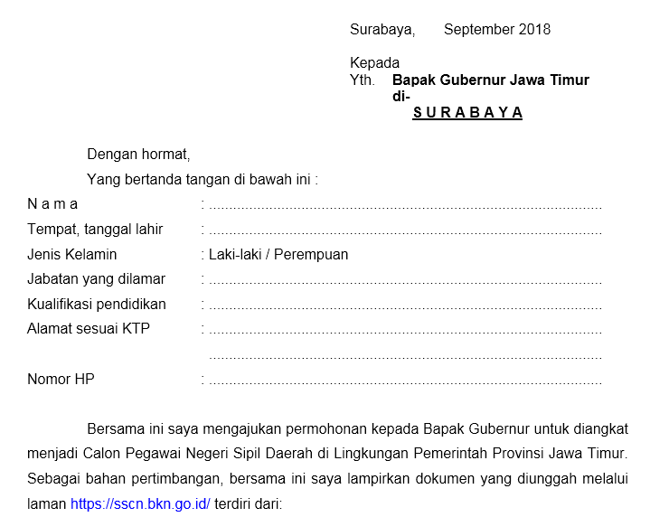 Detail Download Contoh Surat Lamaran Cpns 2018 Nomer 27