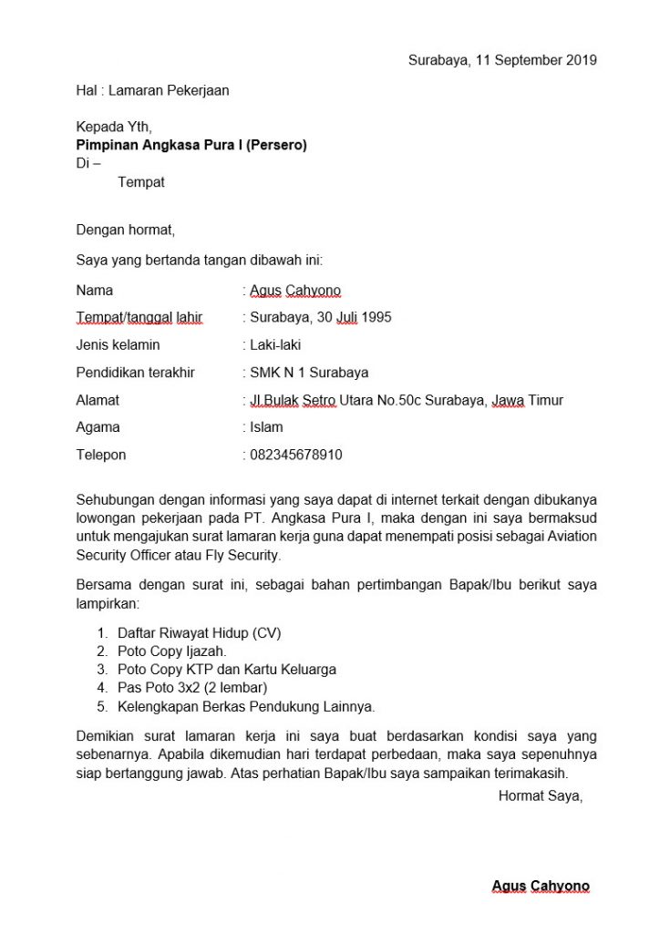 Download Contoh Surat Lamaran Kerja - KibrisPDR