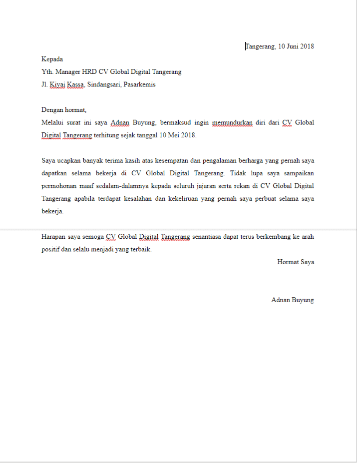 Detail Download Contoh Surat Pengunduran Diri Nomer 24