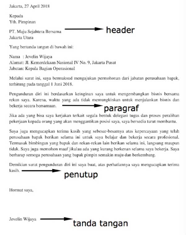 Detail Download Contoh Surat Pengunduran Diri Nomer 28