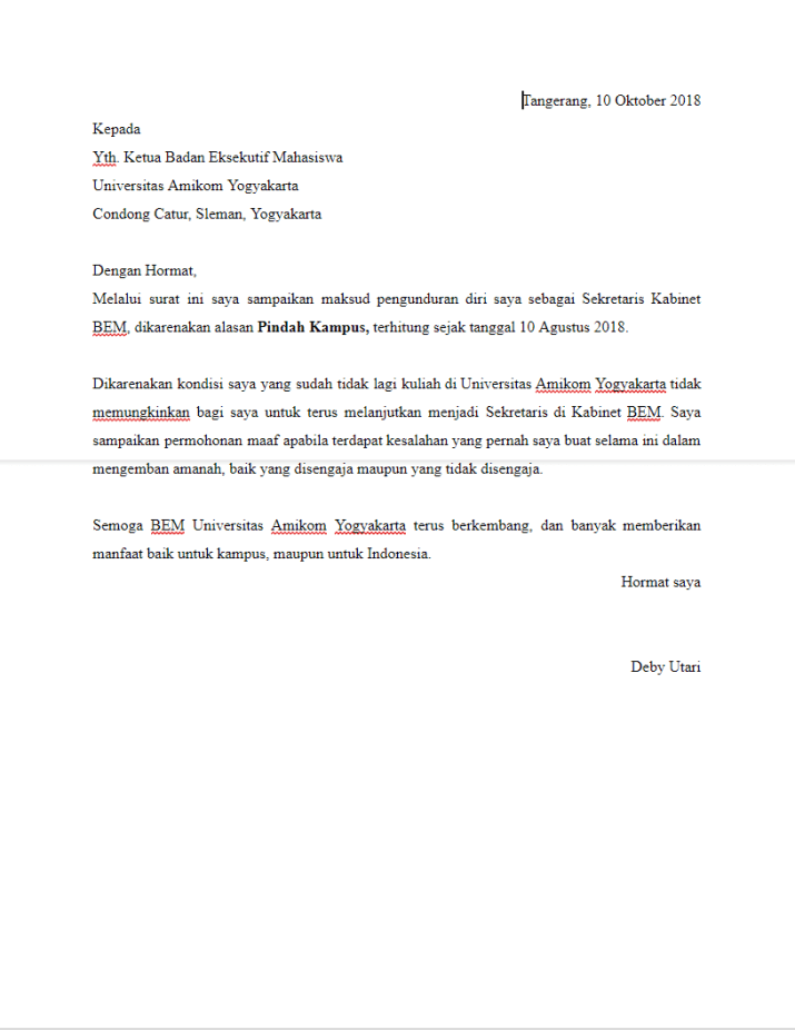 Detail Download Contoh Surat Pengunduran Diri Nomer 8