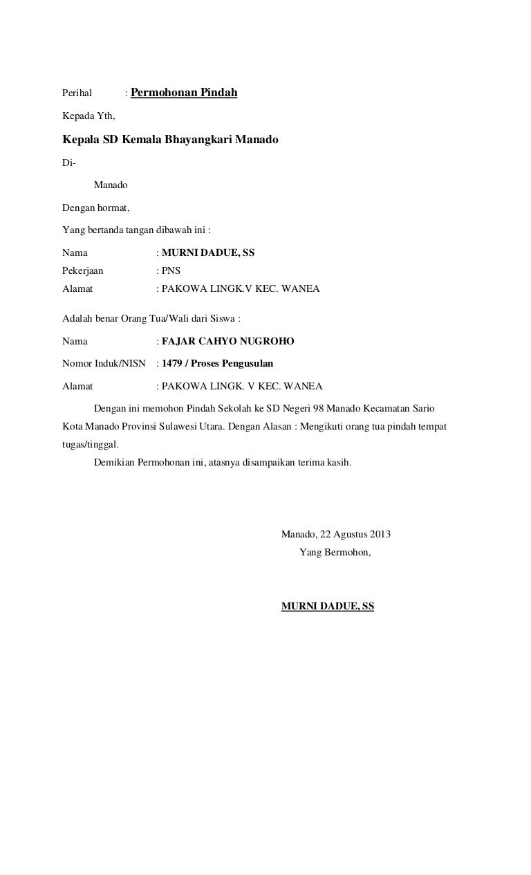 Detail Download Contoh Surat Permohonan Pindah Tugas Nomer 38