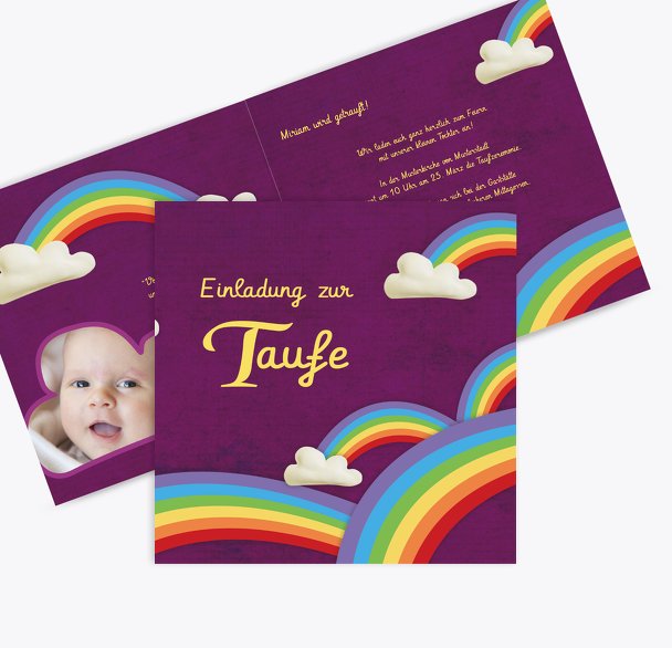 Detail Einladung Taufe Regenbogen Nomer 11