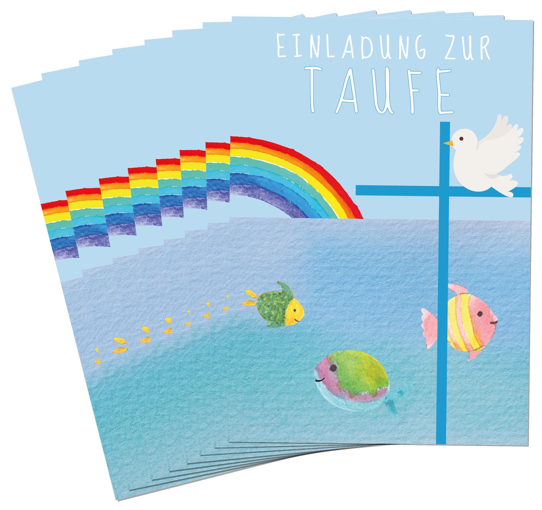 Detail Einladung Taufe Regenbogen Nomer 2