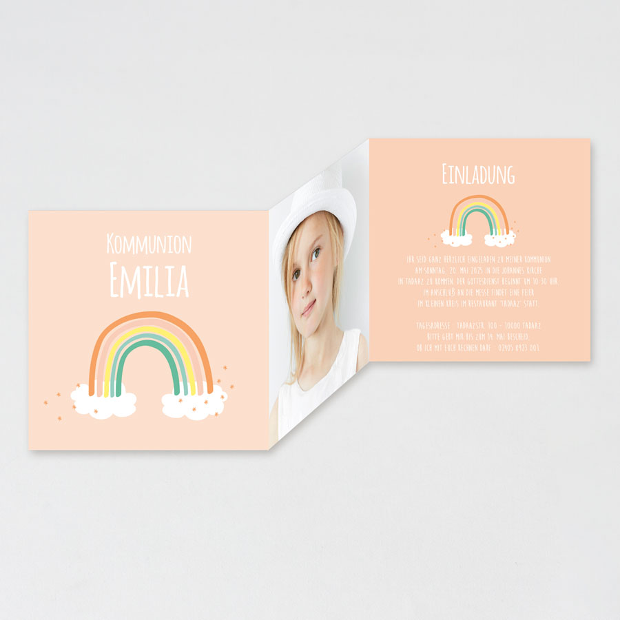 Detail Einladung Taufe Regenbogen Nomer 8