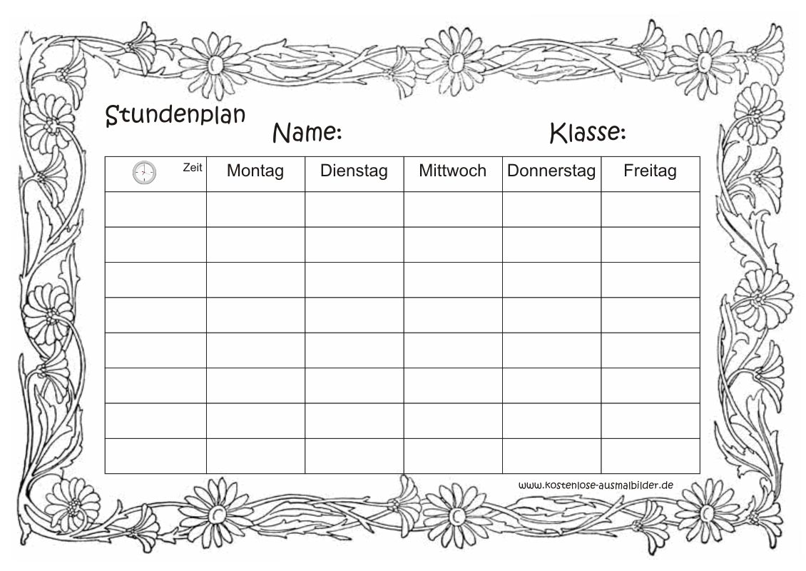 Detail Vorlage Stundenplan Grundschule Nomer 6