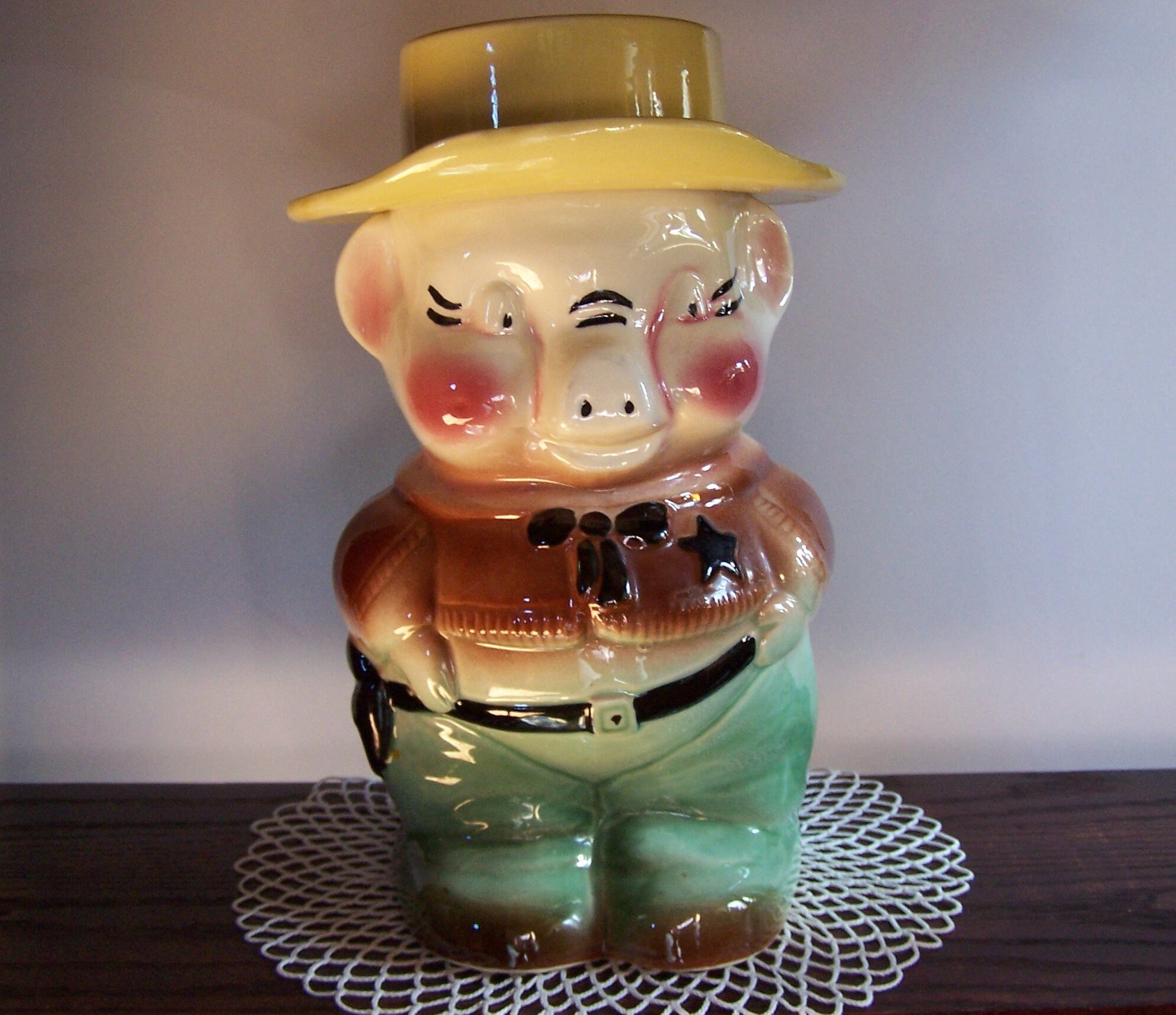 Detail Sheriff Pig Cookie Jar Nomer 26