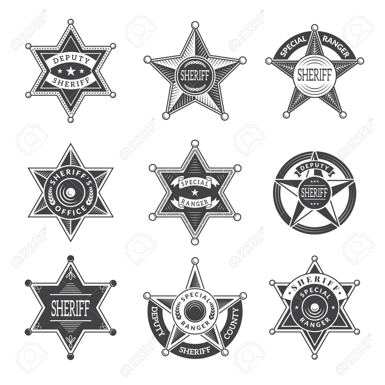 Detail Sheriff Star Badge Clipart Nomer 31