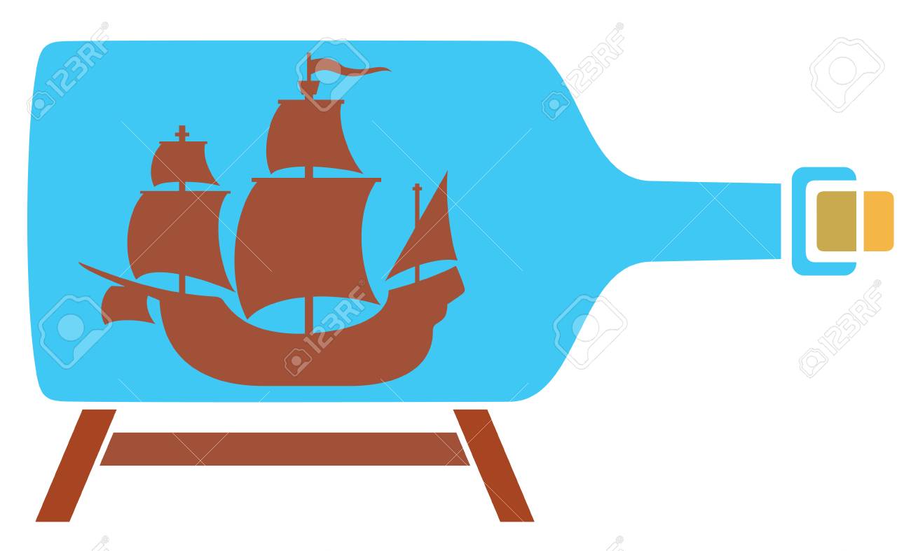 Detail Ship In A Bottle Clipart Nomer 11