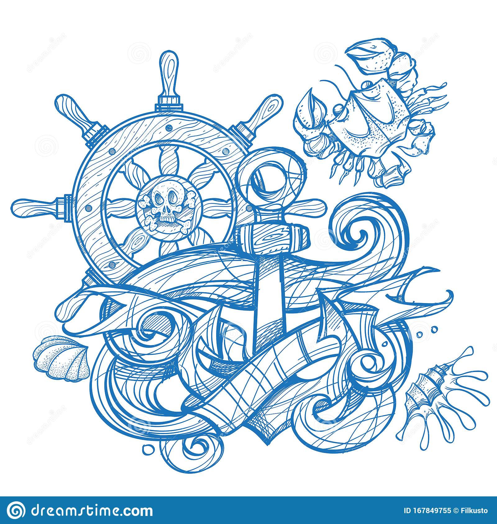 Detail Ship Wheel And Anchor Tattoo Meaning Nomer 24