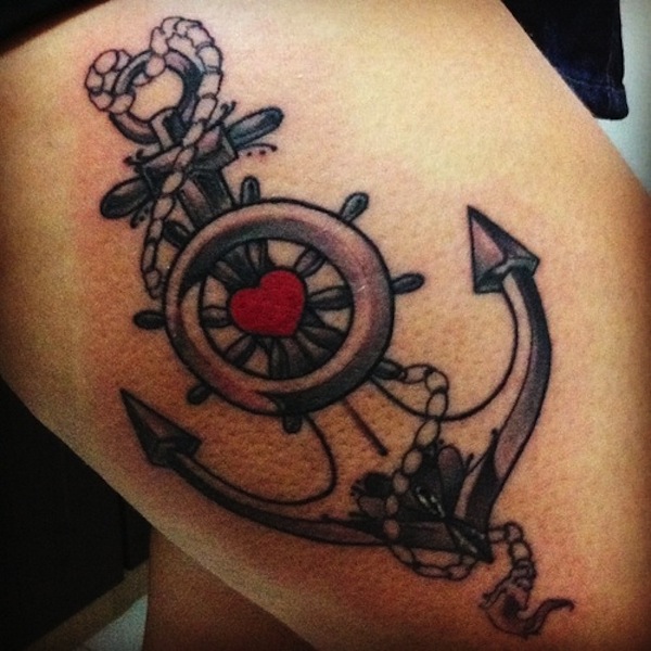 Detail Ship Wheel And Anchor Tattoo Meaning Nomer 32