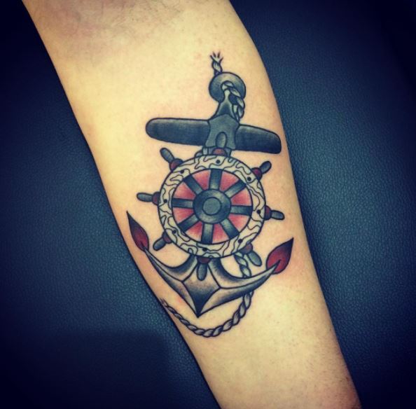 Detail Ship Wheel And Anchor Tattoo Meaning Nomer 48