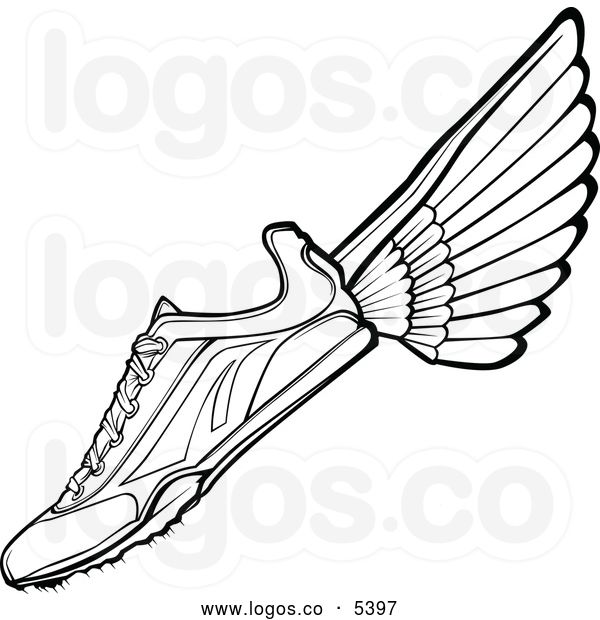 Detail Shoe With Wings Clipart Nomer 19