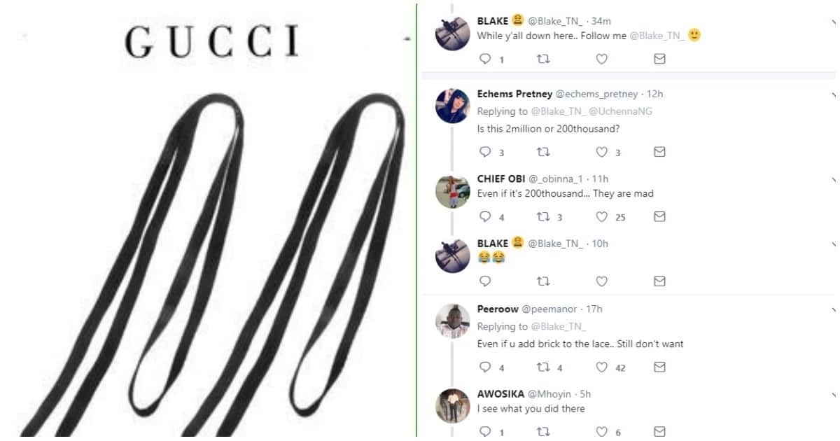 Detail Shoelace Belt Gucci Nomer 42