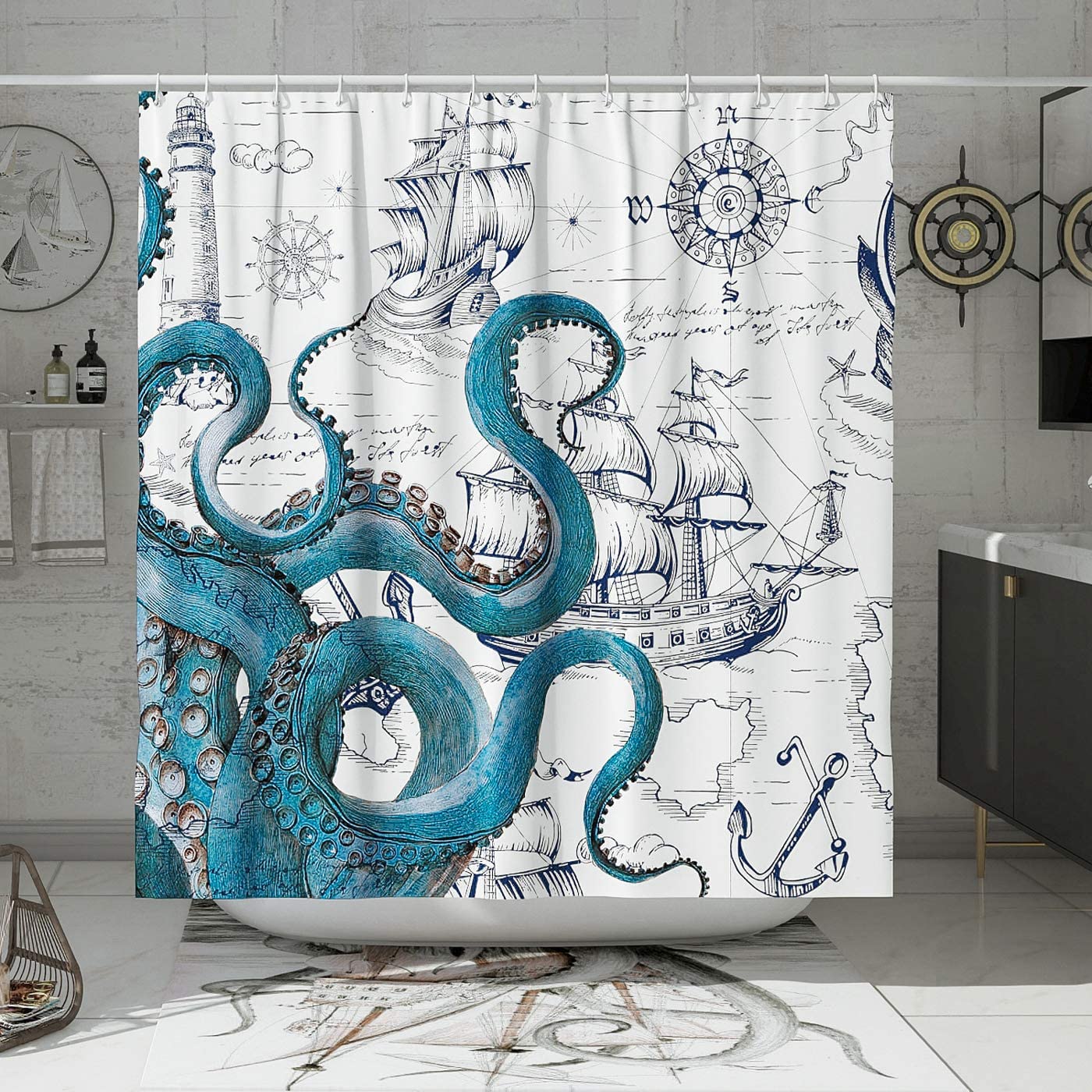Shower Curtains Octopus - KibrisPDR