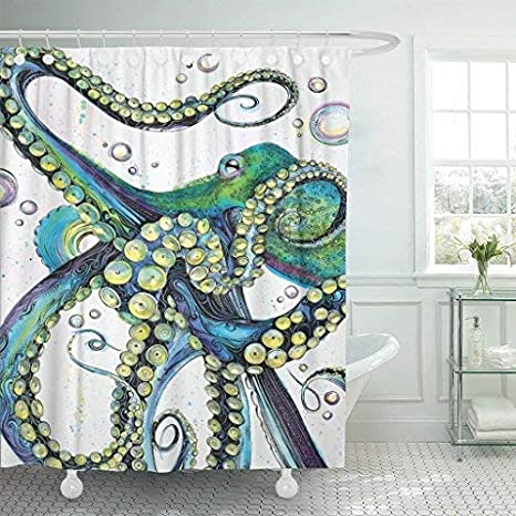 Detail Shower Curtains Octopus Nomer 12