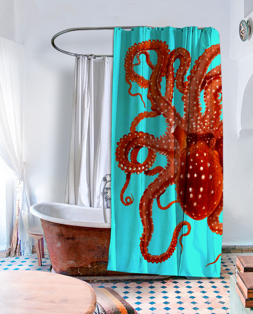 Detail Shower Curtains Octopus Nomer 20