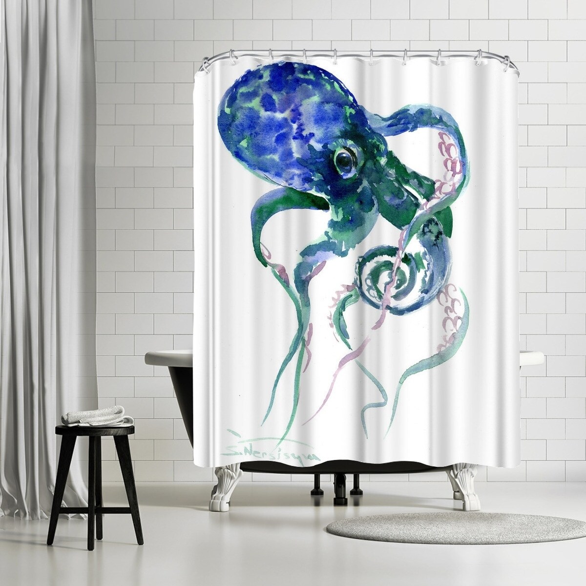 Detail Shower Curtains Octopus Nomer 37
