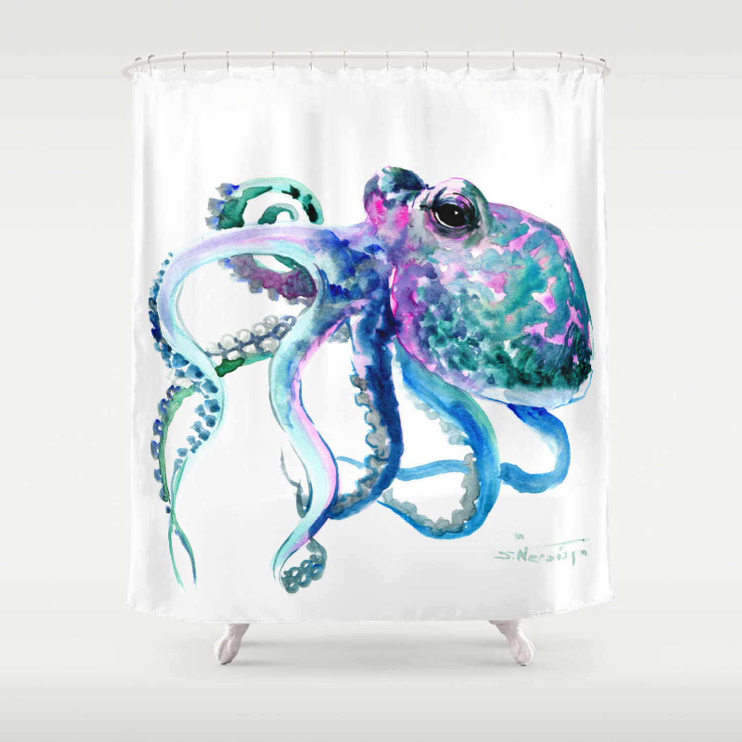 Detail Shower Curtains Octopus Nomer 40