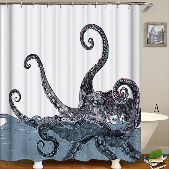 Detail Shower Curtains Octopus Nomer 41