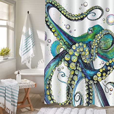 Detail Shower Curtains Octopus Nomer 7