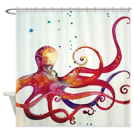 Detail Shower Curtains Octopus Nomer 9