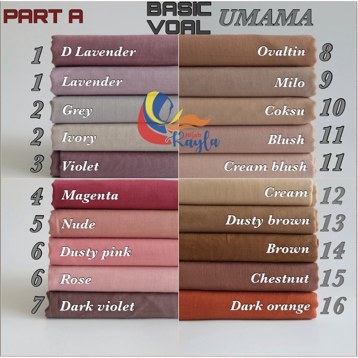 Detail Warna Chestnut Jilbab Nomer 13