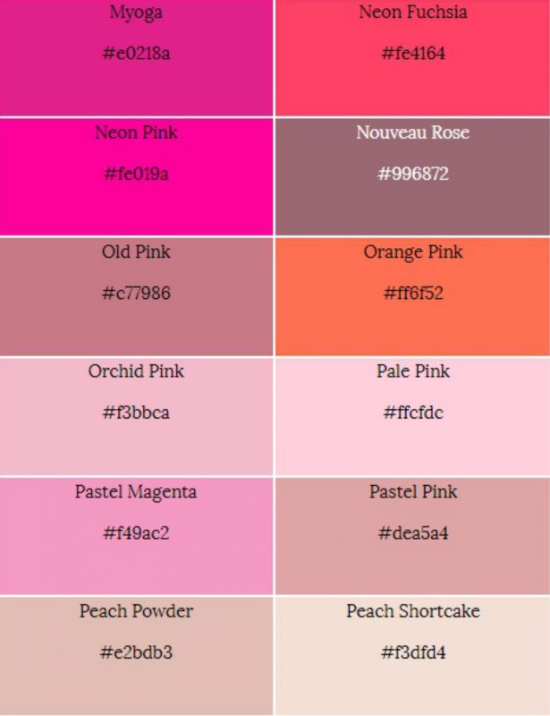 Detail Warna Deep Pink Nomer 19