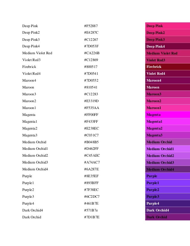 Detail Warna Deep Pink Nomer 22