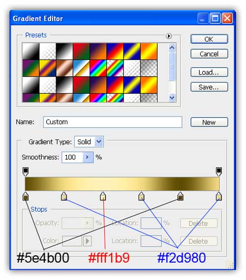 Detail Warna Gold Di Corel Nomer 24