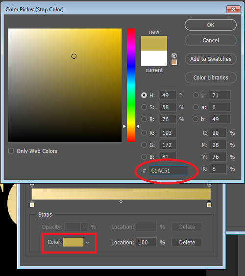 Detail Warna Gold Di Corel Nomer 49