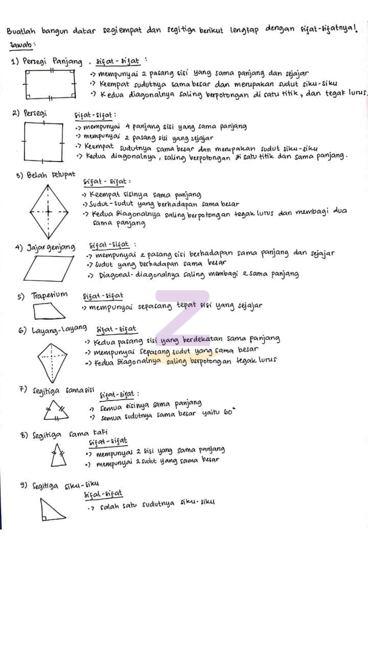 Detail Sifat Sifat Bangun Datar Dan Gambarnya Nomer 20