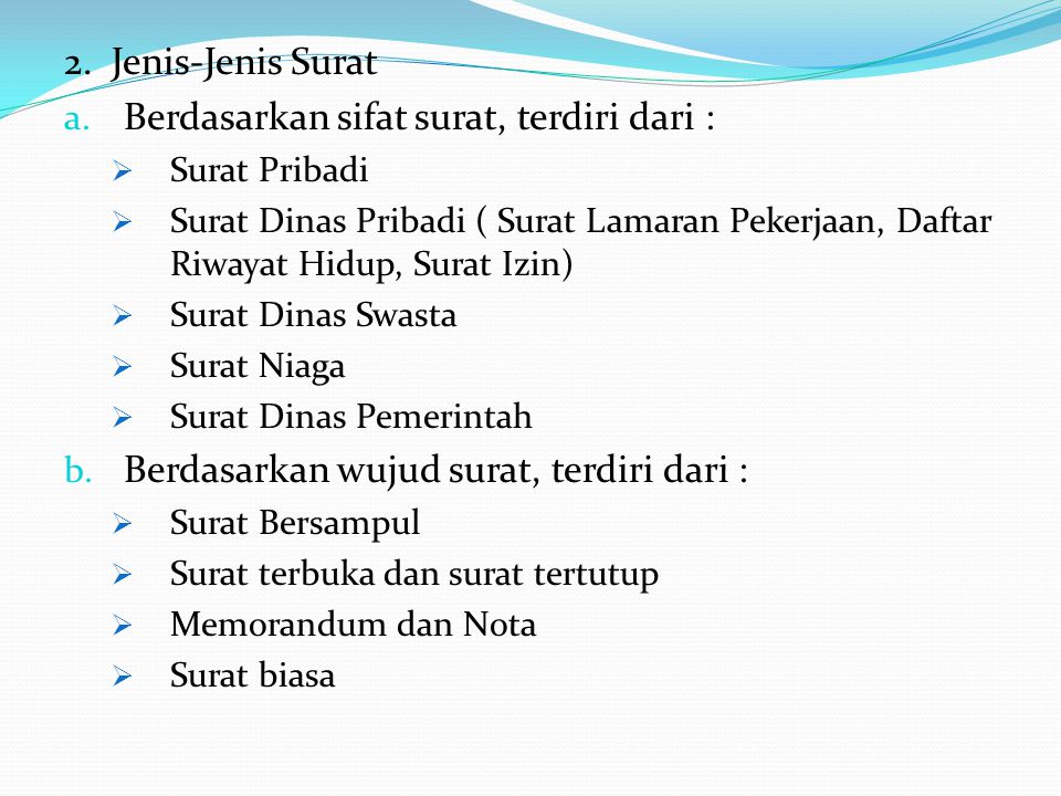 Detail Sifat Surat Dinas Nomer 31