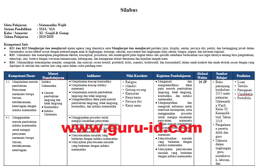 Detail Silabus Matematika Dasar Nomer 18