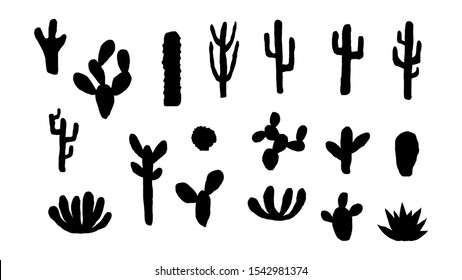 Detail Silhouette Cactus Clipart Nomer 3