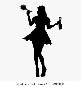 Detail Silhouette Cleaning Lady Clipart Nomer 9