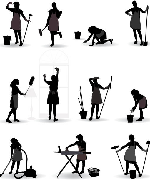 Detail Silhouette Cleaning Lady Clipart Nomer 19