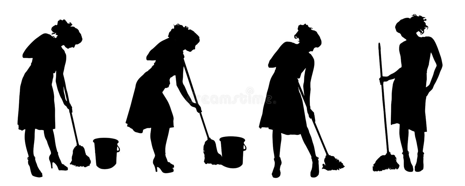 Detail Silhouette Cleaning Lady Clipart Nomer 25